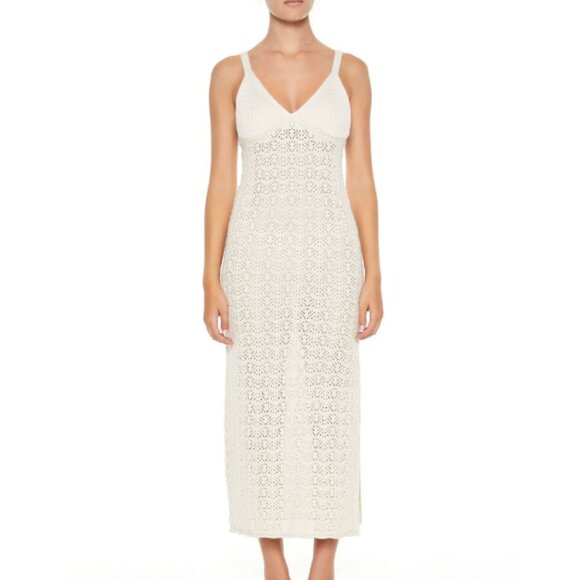 NWT Forever 21 Open-Knit Maxi Sweater Dress M - Picture 1 of 2